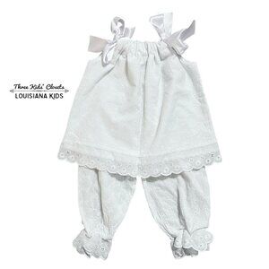 Remember Nguyen 18m White Eyelet Pillowcase Top & Pantaloon Bloomers Set